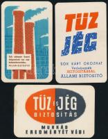 1958-59 3 db Állami Biztosító reklámos kártyanaptár