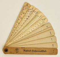 Hafried-Fächermaßstab széthajtható papír mérőeszköz, h: 19,5 cm
