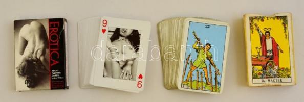 Piatnik erotikus francia kártya + 78 lapos tarot kártya, jó állapotban