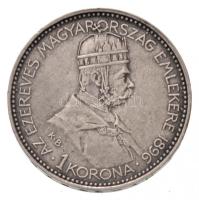 1896KB 1K Ag Millenium eredeti bordó Milleniumi Koronaérem - 1896 díszdobozban T:1-  Hungary 1896KB 1 Korona Millenium in original, wine-red case C:AU patina Adamo K5.2