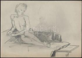 Jelzés nélkül: Aktok. Ceruza, tus, papír, 22x29 cm