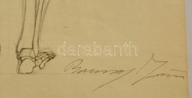 Barcsay jelzéssel: Csontváz tanulmány. Ceruza, papír, 50×50 cm