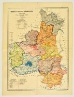 cca 1910 Bereg és Ugocsa vármegyék térképe, készítette Kogutowicz Manó, kiadja a Magyar Földrajzi Intézet Rt., a szélein kissé szakadozott 39×29 cm