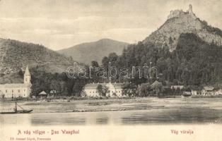 Vágváralja, Povazské Podhradie (Vágbeszterce, Povazská Bystrica); A Vág völgye. Vár és templom. Gansel Lipót 18. sz. / Das Waagthal / Váh Valley, castle, church / Povazie