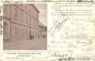 Pozsony, Pressburg, Bratislava; Evangélikus teológusok otthona. Angermayer Károly kiadása / Lutheran boarding school (EK)