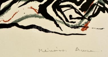 Mészáros Anna (?-): Eltévedt. Szitanyomat, papír, jelzett, 30×40 cm