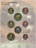 2004. 1c-2E "Euro próbaveretek" (8xklf) fémpénz szettben, díszkiadás T:BU
