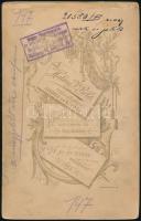 cca 1900 Pazeller Jakab (1869-1957) katonai karmester, zeneszerző és tiszttársának fotója, keményhát...