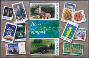 Moldovan Europa CEPT Stamp block, 10 éves a moldáv Europa CEPT bélyeg blokk