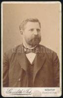1889 Kerekes Sámuel (1847-1895) író, tanár, szerkesztő, keményhátú fotó, Bp. Goszleth István, a hátoldalon feliratozva, 11x6 cm.