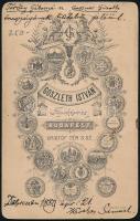 1889 Kerekes Sámuel (1847-1895) író, tanár, szerkesztő, keményhátú fotó, Bp. Goszleth István, a háto...
