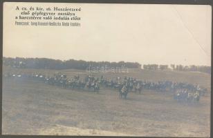 16. Huszárezred első gépfegyver osztálya; lovag Kneusel-Herdliczka Aladár kapitány / WWI K.u.K. military, machine gun team, commander (EB)