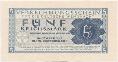 Német Harmadik Birodalom / Deutsche Wehrmacht 1944. 5M T:III szép papír German Third Reich / Deutsche Wehrmacht 1944. 5 Mark C:F fine paper