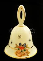 Zsolnay porcelán csengő, kézzel festett, jelzett, hibátlan, m: 13 cm