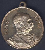 Ausztria 1908. "Franz-Josef" Br emlékérem T.2/3+