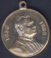 Ausztria 1908. "Franz-Josef" Br emlékérem T.2/3+