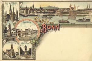 Bonn with railway-station Litho