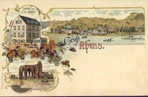 Rhens with inn Litho