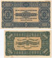 1923. 500K "Magyar Pénzjegynyomda Rt. Budapest" nyomdahely jelöléssel + 1923. 1000K nyomda...