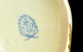 Herendi Viktória  mintás rózsás bonbonier, kézzel festett, jelzett, hibátlan, 11x9x11 cm