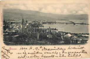 Fiume, látkép a kikötővel. C. Ledermann kiadása / general view with port (EK)