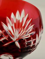 Ajkai ólomkristály többrétegű boros pohár, 6 db, hibátlan, m: 21 cm, d: 8 cm