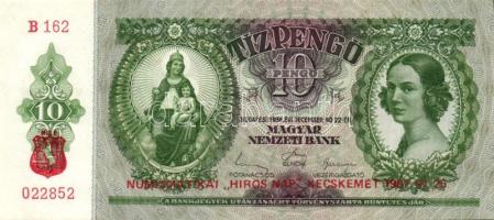 1936. 10P (4x) benne egymás utáni sorszámokkal (3x. Numizmatikai "Hírös nap 1987..." propaganda fny-sal T:II+ csak egyszer hajtva