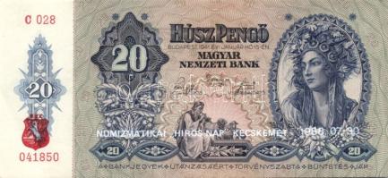 1941. 20P (6x)benne kevés ugrású sorszámokkal Numizmatikai "Hírös nap 1988..." T:I