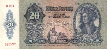 1941. 20P (6x)benne kevés ugrású sorszámokkal Numizmatikai "Hírös nap 1988..." T:I