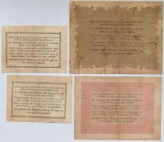 1848. 5Ft barna + 1848. 10 Ft + 1849. 15kr + 30kr "Kossuth bankó" T:III-IV