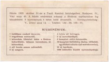 Budapest 1925. "'NYUKOSZ' (Nyugdíjas Katonatisztek Országos Szövetsége) sorsjegy&quot...