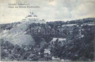 Fraknóvár, Forchtenstein; kastély. Sam. Schön kiadása / Schloss / castle (EK)