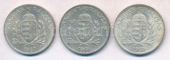 1937-1939. 1P Ag (3xklf) T:2 patina  Adamo P6