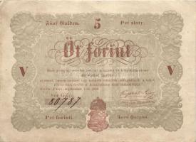 1848. 5Ft "Kossuth bankó" barna T:II