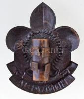 ~1930. "Hungaria" Br cserkész sapkajelvény (48x38mm) T:1-