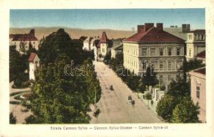 Nagyszeben, Hermannstadt, Sibiu; Strada Carmen Sylva / Carmen Sylva út, utcakép. Jos. Drotleff Nr. 516. / street view (EK)