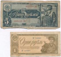 Szovjetunió 1938. 1R + 5R T:III,III-  Soviet Union 1938. 1 Ruble + 5 Rubles C:F,VG  Krause 213, 215