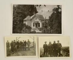 cca 1930 Székkutas, a helyi birtokos Maczelka család tagjai vadászaton, és egy kúria fényképe 9x14 cm, 6x9 cm