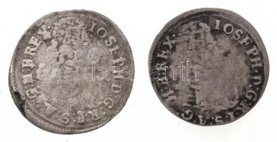 1711. Poltura Ag I. József (2x) (0,86g/0,78g) T:2-,3 Hungary 1711. Poltura Ag Joseph II (2x) (0,86g/0,78g) C:VF,F Huszár: 1579., Unger II.: 1160.