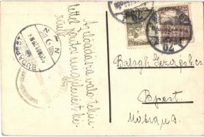 1920 A budapesti Bulyovszky utcai leánynevelő intézet Mikulás zsúr meghívója. Kézzel rajzolt képesla...