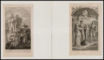 cca 1880 Shakespeare-drámák illusztrációi, 10 db acélmetszet, kartonra ragasztva, cca 13×8 cm