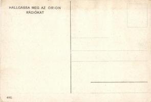 Budapest VI. Oktogon éjjel, Orion Izzólámpa, Albus szappan, autóbusz, villamos, automobil. hátoldalo...