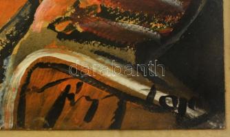 Olvashatatlan jelzéssel: Sikoly. Olaj, karton, üvegezett keretben, 38×26 cm