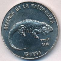 Kuba 1985. 1P Cu-Ni Kubai iguana T:1,1-  Cuba 1985. 1 Peso Cu-Ni Cuban rock iguana C:UNC,AU  Krause KM#182