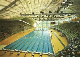 4 db modern sportcsarnok, uszoda motívumlap / 4 modern sports hall, swimming hall motive cards