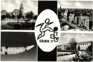 4 db modern sport témájú motívumlap (Szolnoki Labdarúgó Ifjúsági Barátság Verseny, Kaposvári Nyári Ú...