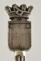 Ezüst(Ag) "Douai" koronás, címeres kanál, jelzett, h: 11 cm, nettó: 11,5 cm