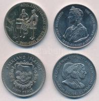 Falkland-szigetek 1977-1992. 50p Cu-Ni (4xklf) emlékkiadás T:1-,2 Falkland Islands 1977-1992. 50 Pence Cu-Ni (4xdiff) commemorative issues C:AU,XF