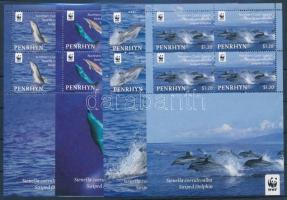 WWF: Dolphin minisheet set, WWF: Delfin kisívsor