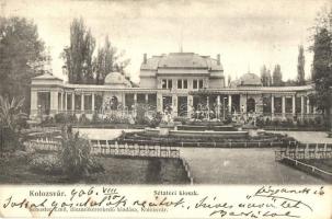 Kolozsvár, Cluj; Sétatéri kioszk. Schuster Emil kiadása / kiosk, promenade (gyűrődés / crease)